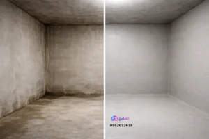 عزل اسمنتي للخزان الارضي قبل وبعد