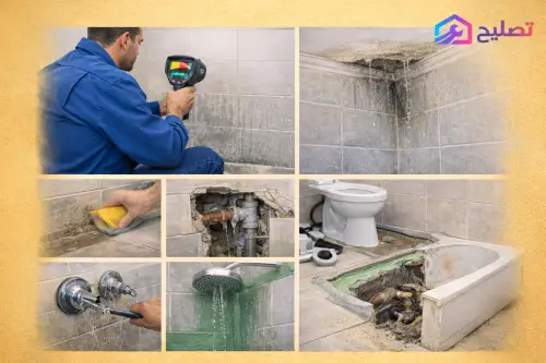 كشف تسربات الحمامات العلامات والأسباب وطرق العلاج بدون تكسير