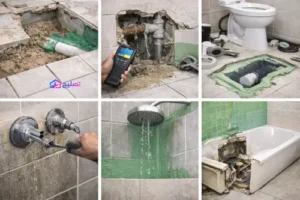 كشف تسربات الحمامات العلامات والأسباب وطرق العلاج بدون تكسير 2 كشف تسربات الحمامات بالرياض