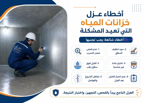 اخطاء عزل خزانات المياه تسبب رجوع المشكلة مرة أخرى