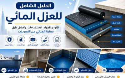 العزل المائى: الأنواع، المواد، الاستخدامات، وأفضل طرق حماية المباني من التسربات