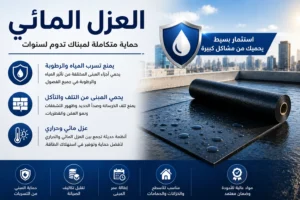 العزل المائى: الأنواع، المواد، الاستخدامات، وأفضل طرق حماية المباني من التسربات 1 العزل المائى للاسطح