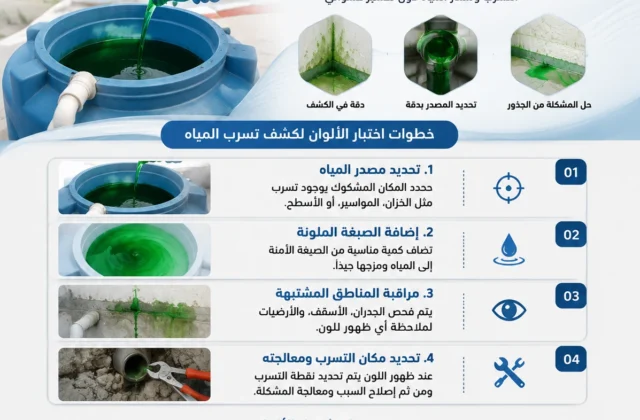 اختبار الالوان لكشف تسرب المياه