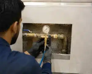 شركة كشف تسربات المياه بالرياض اصلاح بدون تكسير و تقرير معتمد 5 إعادة اختبار الضغط والعداد