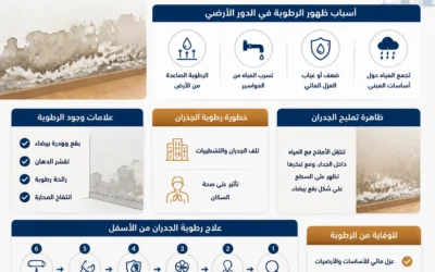 أسباب ظهور رطوبة وملوحة اسفل الجدران في الدور الأرضي وعلاجها