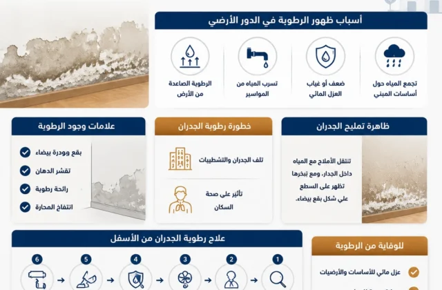 رطوبة وملوحة اسفل الجدران