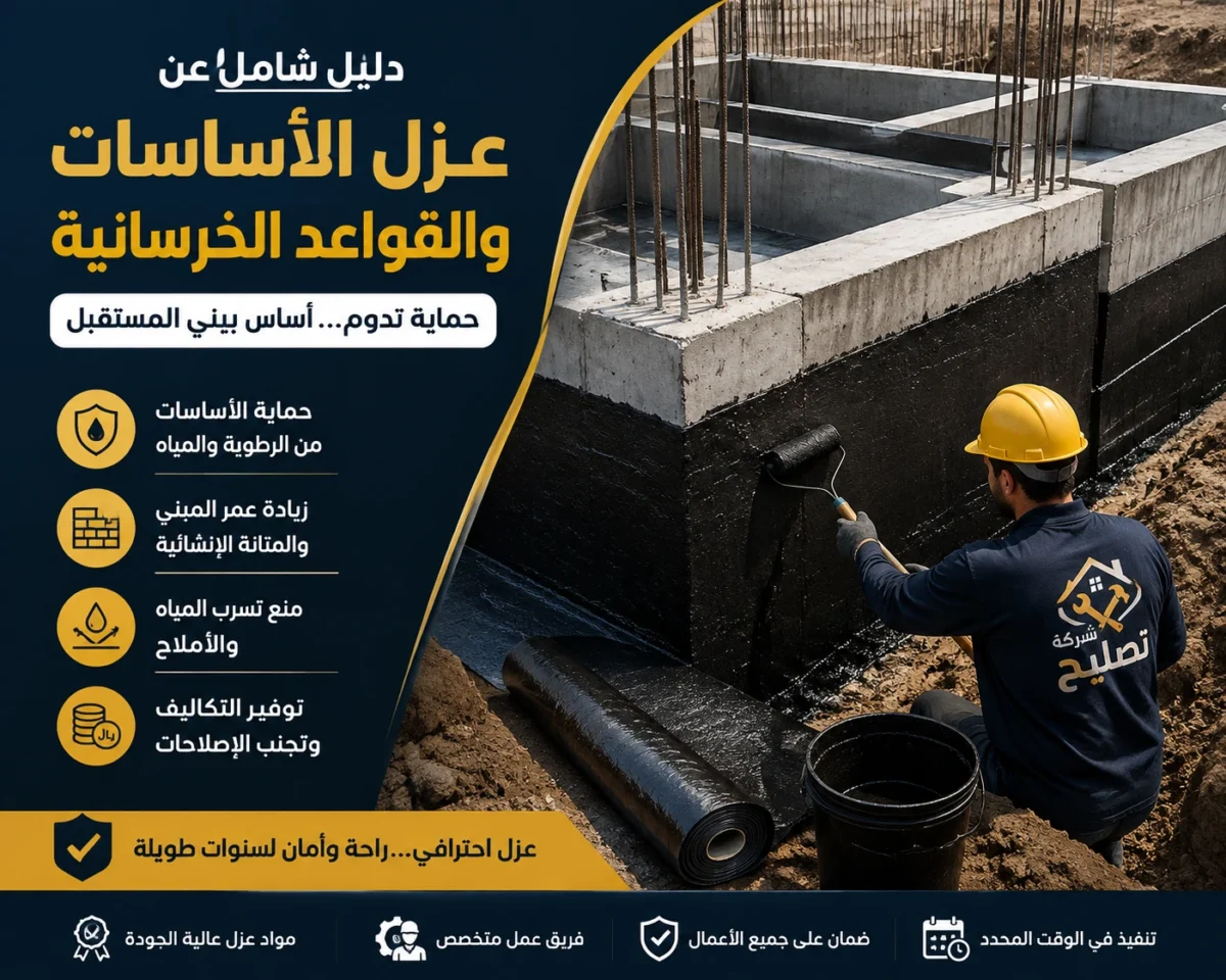 شركة عزل اساسات وقواعد بالرياض حماية تدوم لسنوات 1 شركة عزل اساسات وقواعد بالرياض