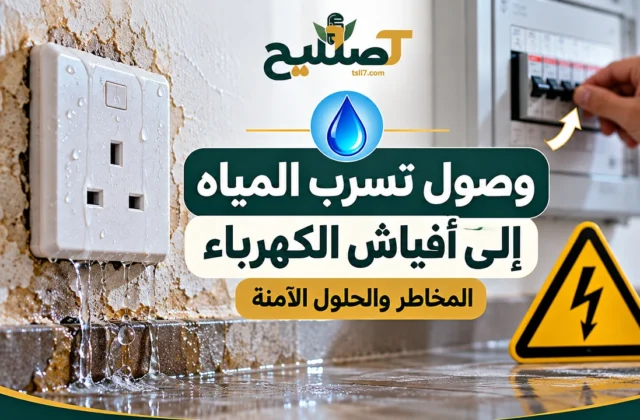 وصول تسرب المياه إلى أفياش الكهرباء